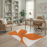 Orange Abstract Petal Area Rug