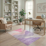 Abstract Area Wavy Pink Wavy Abstract Area Rug