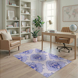 Purple Floral Medallion Area Rug