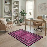 Pink Bold Pink Geometric Striped Area Rug