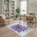Floral Vintage Purple Floral Mandala Area Rug