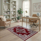 Red Traditional Persian Elegant Red Persian Medallion Area Rug