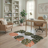 Vibrant Monstera Leaf Area Rug