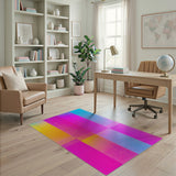Geometric Modern Multi-color and Patterns Vibrant Multi-Color Geometric Block Area Rug