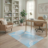 Dreamy Watercolor Clouds Blue Area Rug