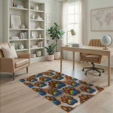 Rainbow Paw Print Kids Area Rug
