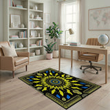 Bold Sunflower Mandala Area Rug