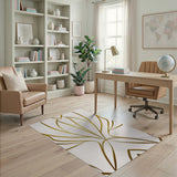 Shimmering Gold Geometric Area Rug