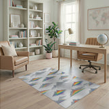 Geometric Modern Rainbow Mountain Geometric Area Rug