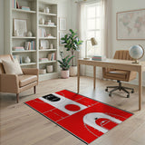 Red Basketball Court Area Rug