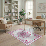 Pink Ornate Floral Mandala Area Rug