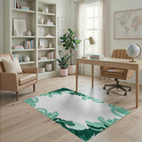 Green Abstract Swirl Area Rug
