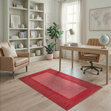 Red Heart Ombre Border Area Rug
