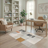 Geometric Modern Geometric Beige Area Rug