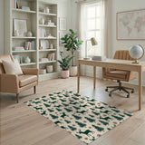 Woodland Deer Pine Tree Pattern Area Rug