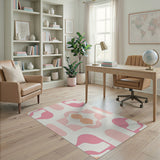 Pink Blush Pink Abstract Geometric Area Rug