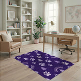 Purple Paw and Bell Kids Area Rug