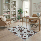 Paw Print and Bone Washable Area Rug