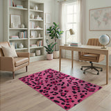 Pink Hot Pink Leopard Print Tufted Area Rug