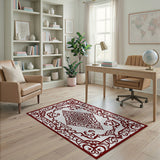 Intricate Red Persian Medallion Area Rug