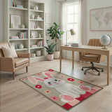 Adorable Cartoon Bunny Kids Area Rug