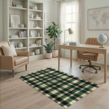 Green Plaid Farmhouse Area Rug