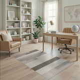 Modern Beige Grey Geometric Block Area Rug
