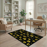 Adorable Yellow Cartoon Cats Area Rug