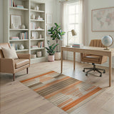 Orange Geometric Southwestern Fringe Rug