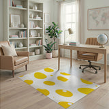Sunny Yellow Egg Abstract Area Rug