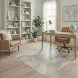 Fluid Waves Beige Abstract Area Rug