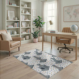 Rainbow Grey Cat Washable Area Rug