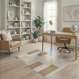 Modern Beige Block Geometric Area Rug