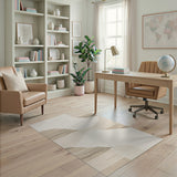 Abstract Beige Curves Area Rug