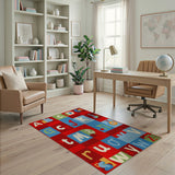 Vibrant ABC Alphabet Kids Multi-color and Patterns Area Rug