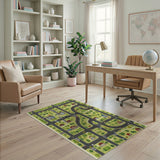 Playful Cartoon Neighborhood Map Area Rug