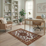 Traditional Persian Ornate Maroon Medallion Persian Area Rug