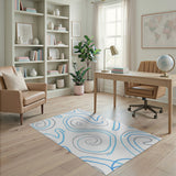 Blue and Teal Abstract Blue Swirl Area Rug