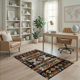 Southwestern Multi-color and Patterns Southwestern Geometric Tribal Area Rug