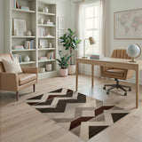 Geometric Grey Chevron Area Rug