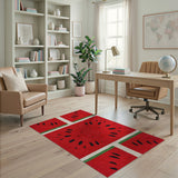 Watermelon Slice Grid Area Rug