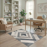 Geometric Modern Diamond Grey Geometric Diamond Area Rug