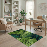 Lush Green Forest Mountains Area Rug