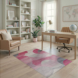 Pink Fluid Pink Grey Abstract Area Rug