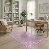 Abstract Area Pink Swirl Abstract Area Rug