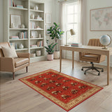Red Tractor Rustic Farmhouse Area Rug