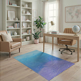 Blue Wave Gradient Abstract Area Rug