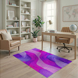 Purple Abstract Wave Purple Area Rug