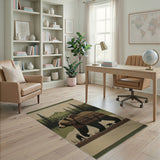 Grizzly Bear with Cubs Mountain Wilderness Rug