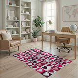 Vibrant Hearts Grid Area Rug